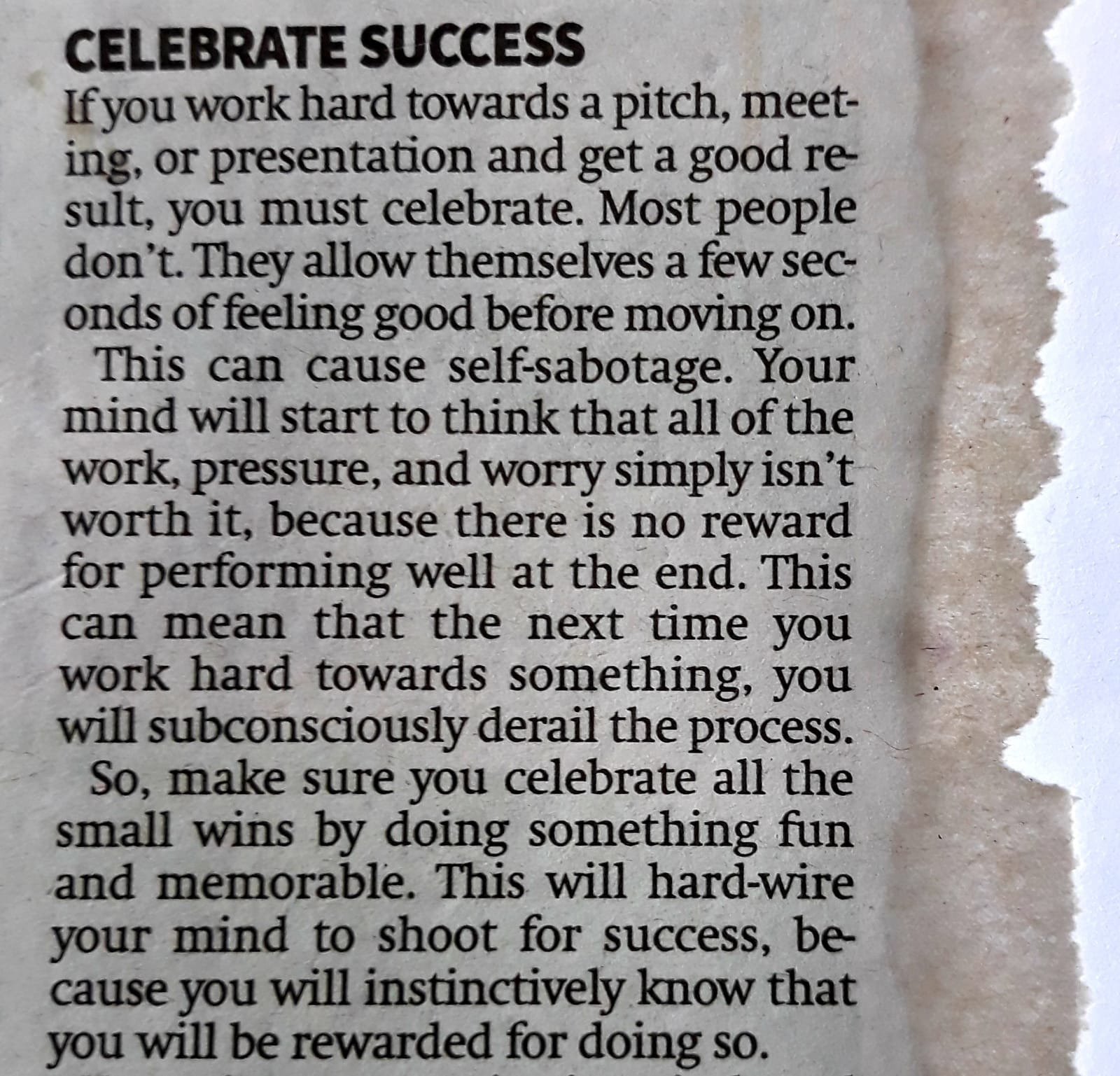 Why its important to celebrate the small wins